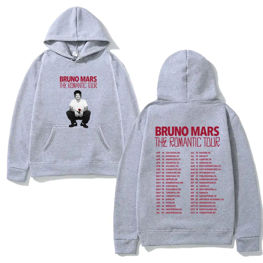 Bruno Mars Hoodie The Romantic Tour 2026 HighQuality Moletom for Autumn/Winter with Hooded Fleece Harajuku Comfortable Hoody