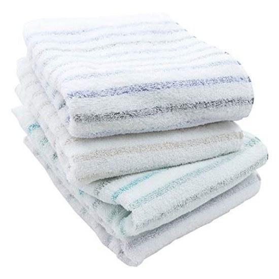 Hiorie Imabari-made towel face leftover thread border set 4 color assorted made Japan