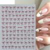 Nail Art Sticker, New Year'S Red Laser Red French Bow Atmosphere Adhesive 3D Nail Sticker
