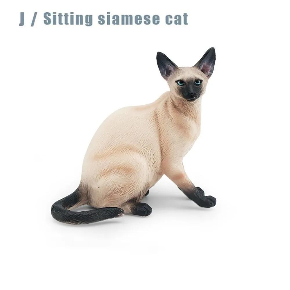 Exquisite PVC Simulation Cat Model Siamese Ragdoll Persian Cat Lifelike Realistic Pet Figurines Simulation Pet Car Decoration