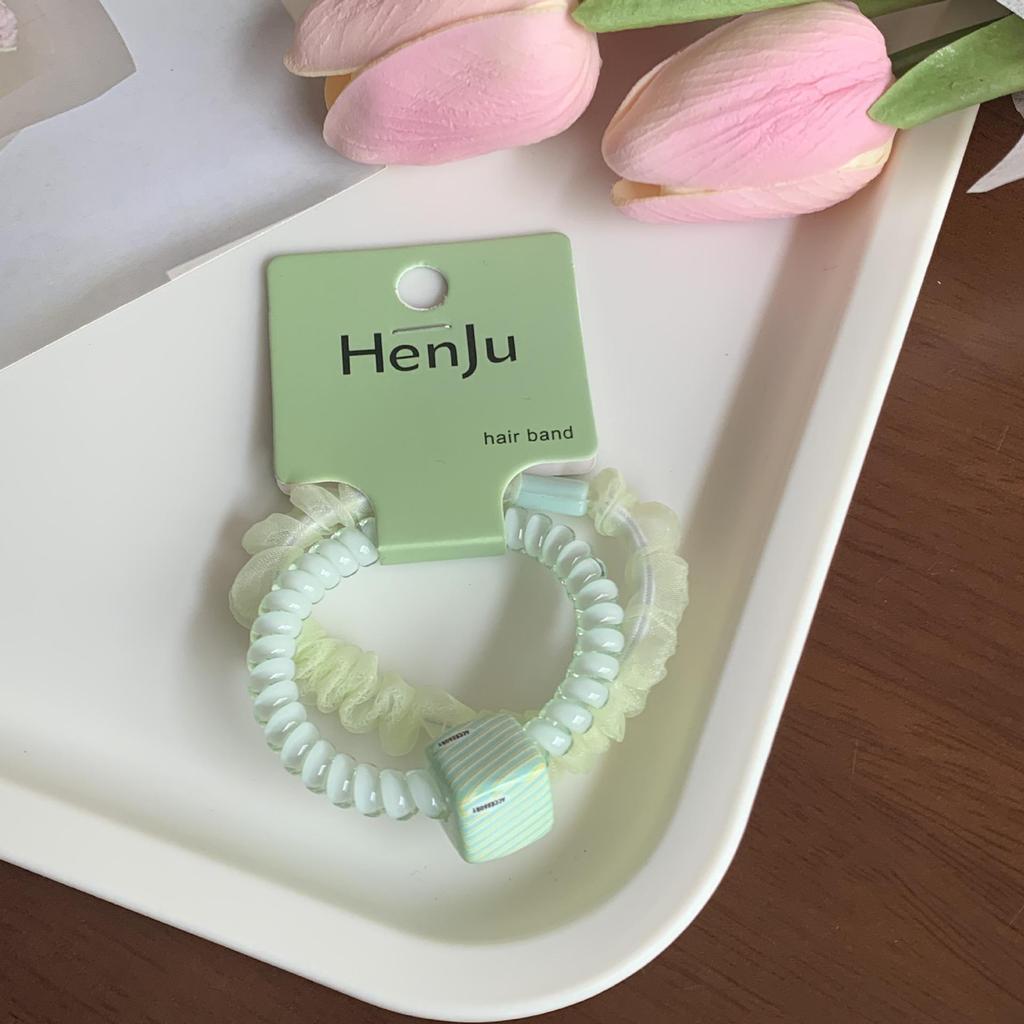 Korean High Elasticity Seamless Telephone Cord Hair Tie – Durable Hair Accessory for Influencers