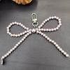 Portachiavi con Ciondolo a Forma di Fiocco d'Amore Placcato Argento per Telefoni - Raffinato Piccolo Accessorio Regalo