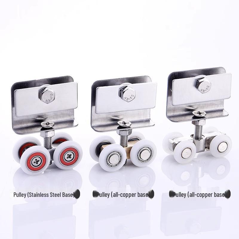 Sliding Shower Door Pulley Wheel Set - Copper Rollers for Glass Doors
