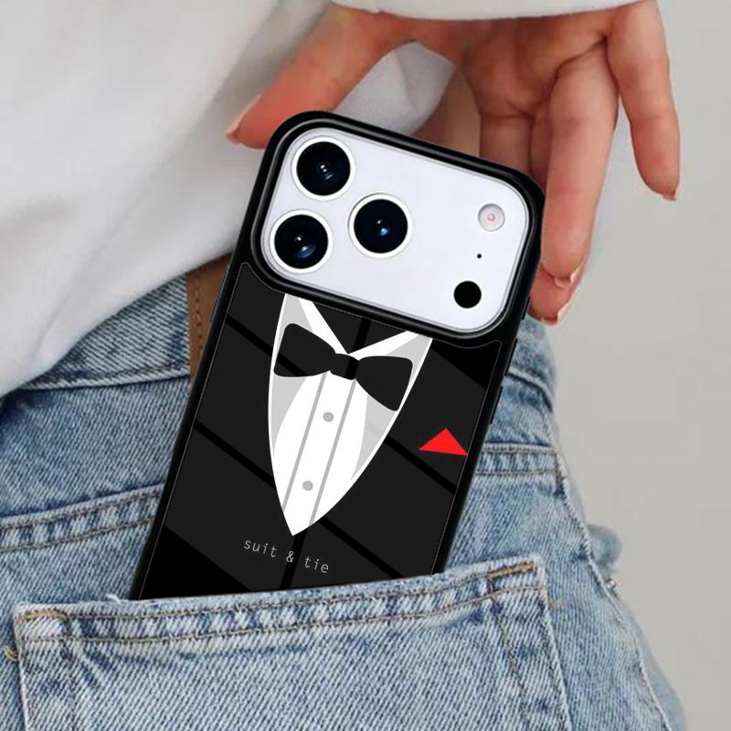 Man Suit Shirt Tie Phone Case for iPhone 17ProMax 12 13 14 15 16e 17 Pro Max Plus Air Cover