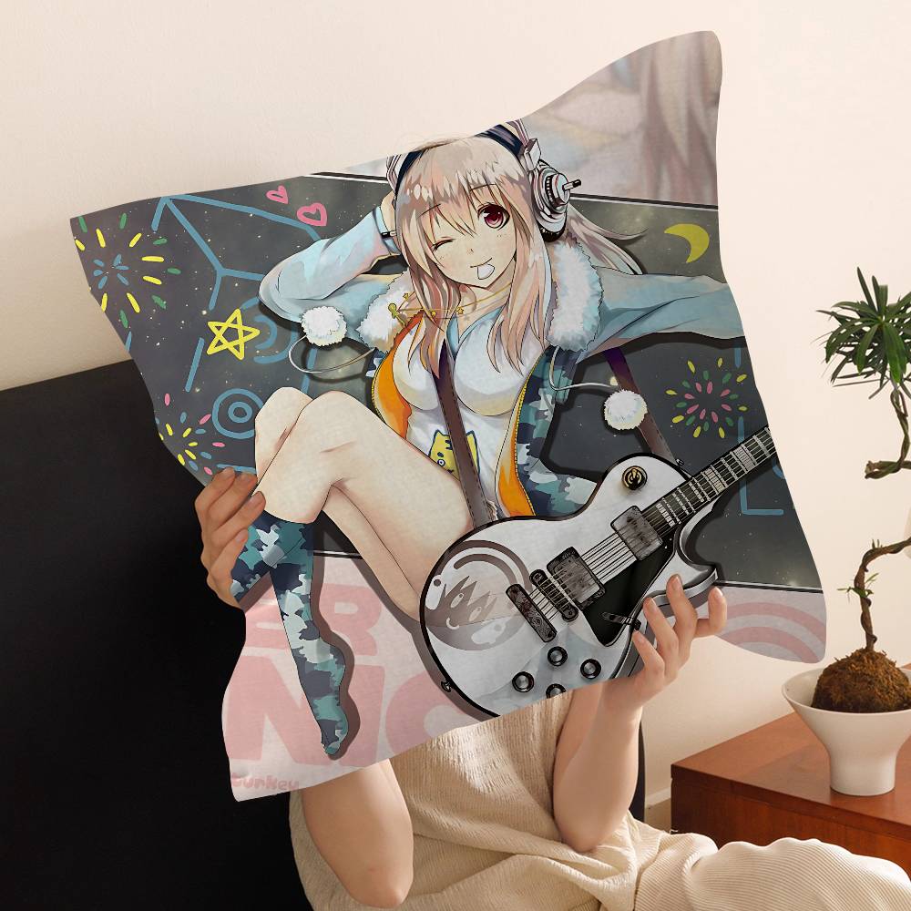SSuper Sonico Personalized Pillow Dust Cover Bedroom Kids Party Decoration Pillowcase Birthday Children Gift