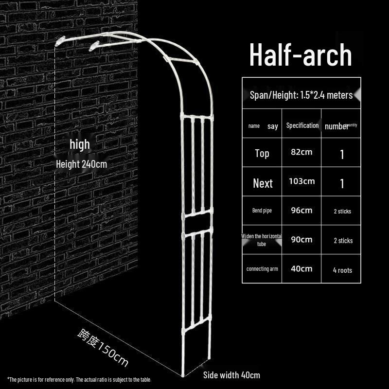 Half Arch Rose Trellis: Curved Iron Flower Stand for Garden or Balcony