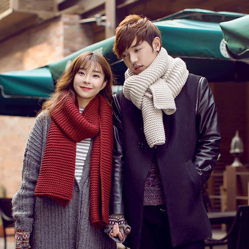 

Women s Wool Wave Pattern Scarf - Autumn/Winter, Thick Knit, Korean Style