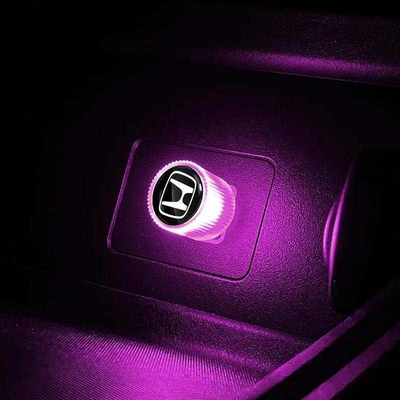 2025 Heiß 1 Stück USB Auto LED-Licht Auto Innenraum Ambiente Licht Emblem Für Honda Jazz City Civic Inspire Accord FIT HRV CRV Odyss