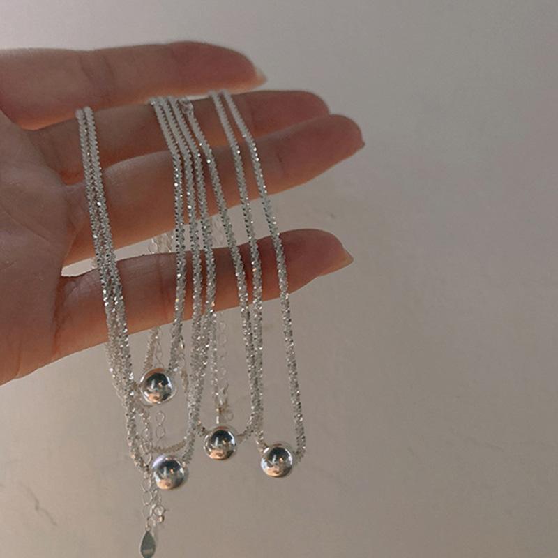 Ankommet 925 Sterlingsølv Slangekjede Glitrende Choker Perlekjede Kragebenskjede Bryllupsgave Kvinner Fint Smykke