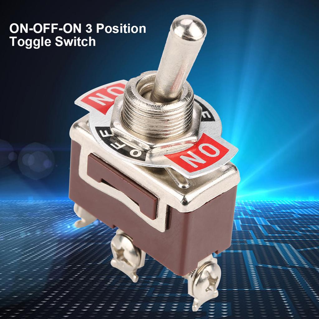 5Pcs ONOFFON 3 Position Toggle Switch 3 Pin 12mm 15A 250VAC