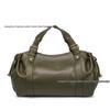 Bolso Tote Vintage de Cuero Suave con Pliegues para Mujer: Bolso Versátil Otoño/Invierno
