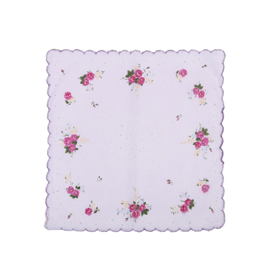 3ks Květinové kapesníkové ručníky 30*29cm Elegantní Vintage Klasické Bavlněné Hanky ​​Letní Přenosné Dámské Ručníky
