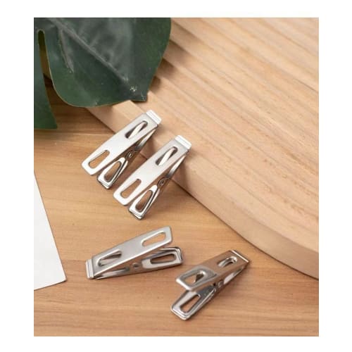 Kayuuhin Clothespins, Stainless Steel, Strong, Non-Slip, Rust-Resistant, for Clothes Drying, Pants, and Hangers (Silver, 40 Pieces, 5cm)