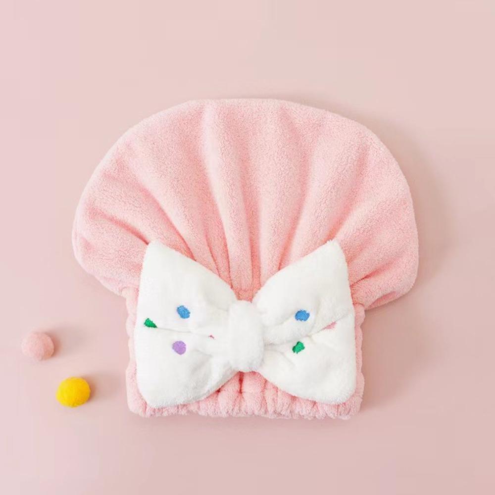 Fast Drying Children Bath Towels Microfiber Beach Spa Bathrobes Bowknot Hair Wrap Towel Cap  Kids