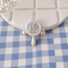 999 Sterling Silver Retro Fu Character Baby Safety Rattle Pendant for DIY Hand Rope Accessories