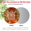 2D Flat Jesus Fall Aluminium Sign with Bow & Cross Pattern - Thanksgiving Figurine Ornaments - Ideal for Front Door, Wall, Porch, Fence Decor - Ideal