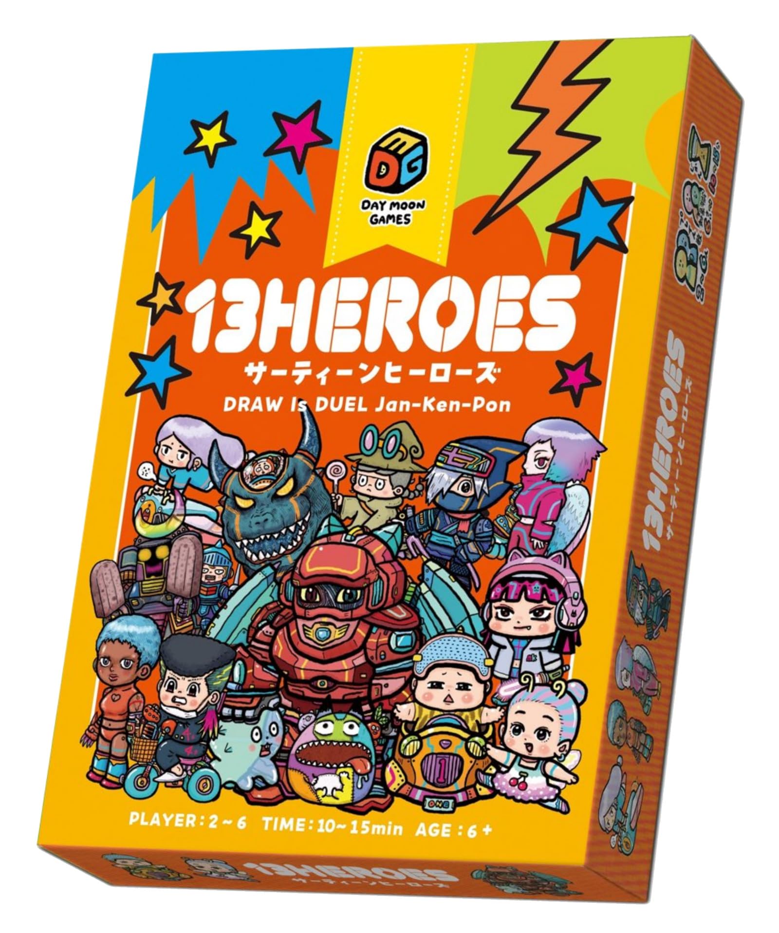 

Day Moon Games 13 Heroes Ages Board Game (2-6 Players, 5-15 Minutes, 6+)