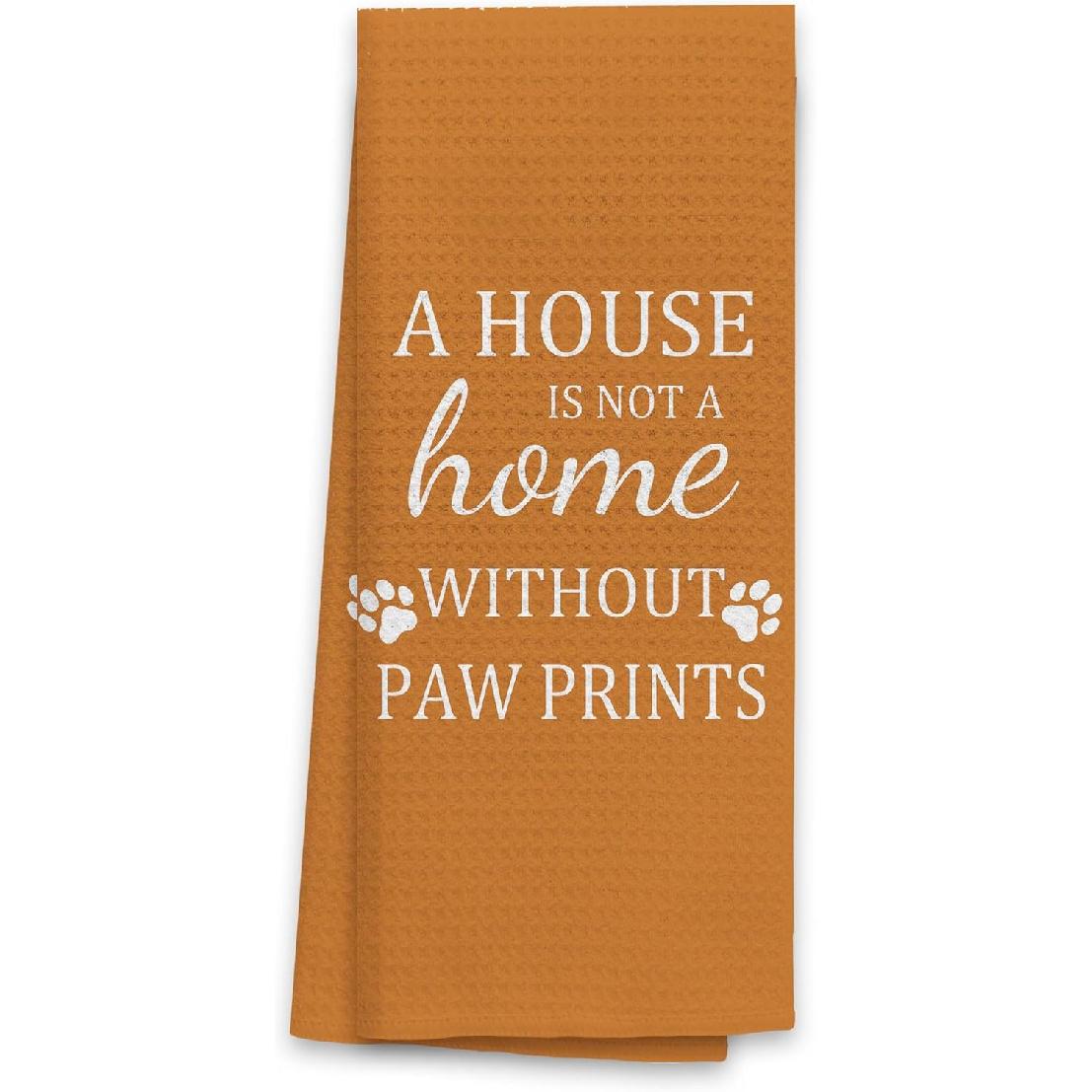 TNUW Подарки с собачьей тематикой Кухонные полотенца 16 24 , Подарки для мам собак женщинам, Декор для дома с собаками, Подарки на новоселье Новый дом, Кухня со следами лап красный