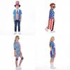 Independence Day Costume Unisex Uncle Sam Hawaiian Jumpsuit For Stage Performances