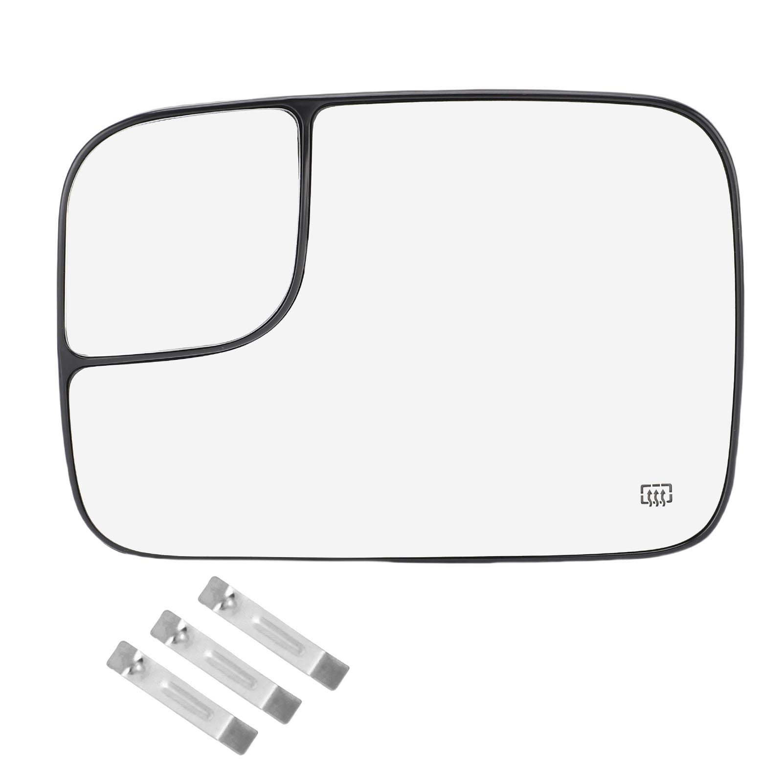 Heated Convex Mirror Glass with Blind Spot Glass Side View Mirror Glass Lens Replacement for 1500 2500 3500 2002 2008