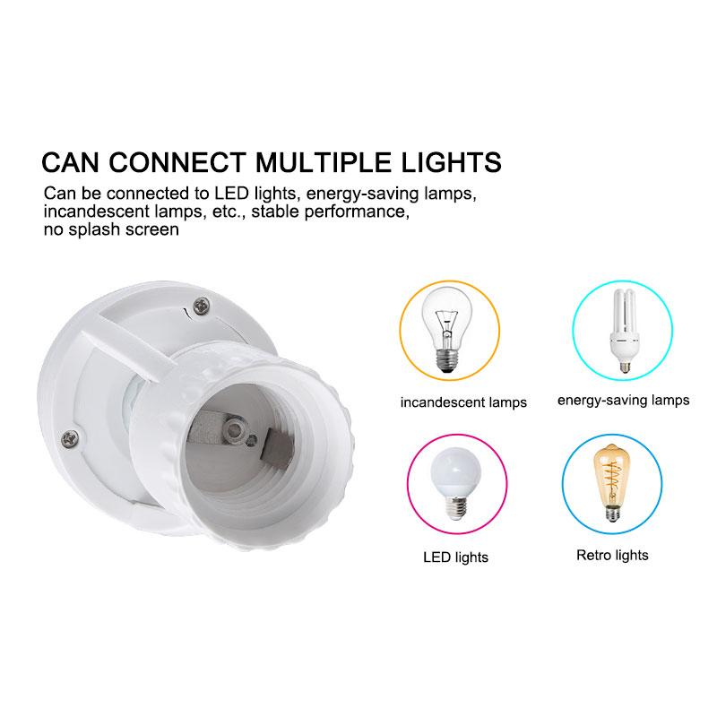 E27 PIR Motion Sensor Converter 100-240V Timer Motion Detector Base Lamp Holder With Light Control Smart Switch Bulb Socket