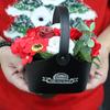 Soap Flowers Bouquet Petite Basket, Red