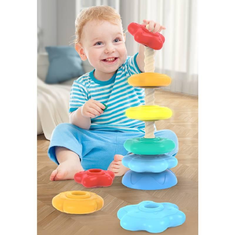 Tower Rainbow Rotating Children Early Education Educational Plastic Toys Gifts