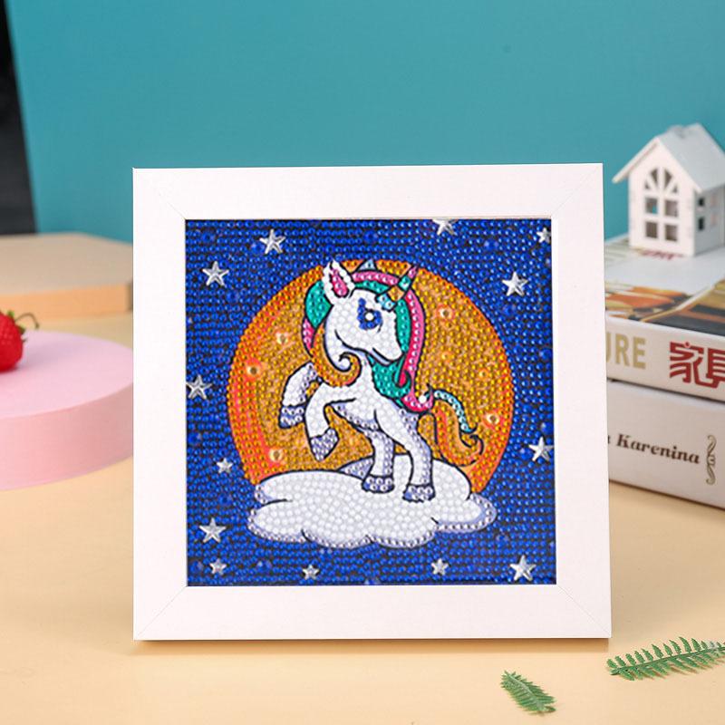 New Diy Diamond Painting Solid Wood Photo Frame Boxed Diamond Sticker Owl Cartoon Hand-Pasted Diamond Painting