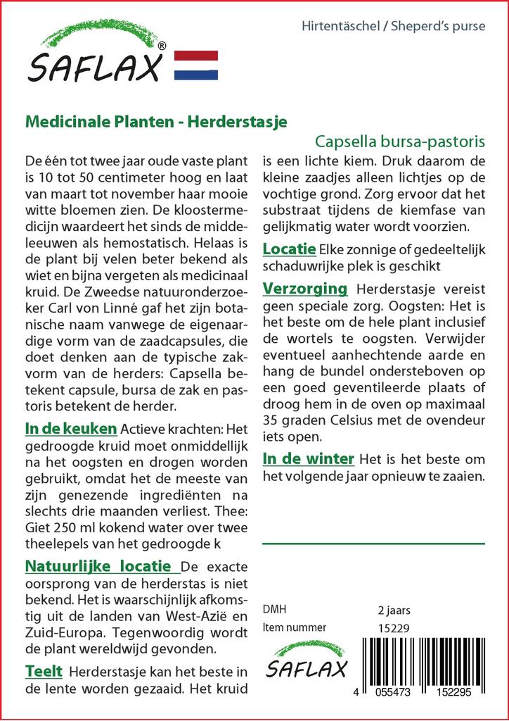 SAFLAX Garden In the Bag - Sheperd’s Purse - 1000 Seeds - With Substrate In a Fitting Stand Up Bag - Capsella Bursa-pastoris