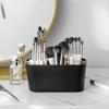 5-slot Black Plastic Toothbrush Holder with Dividers - Lightweight, No Electricity Required, Independent Bathroom Countertop