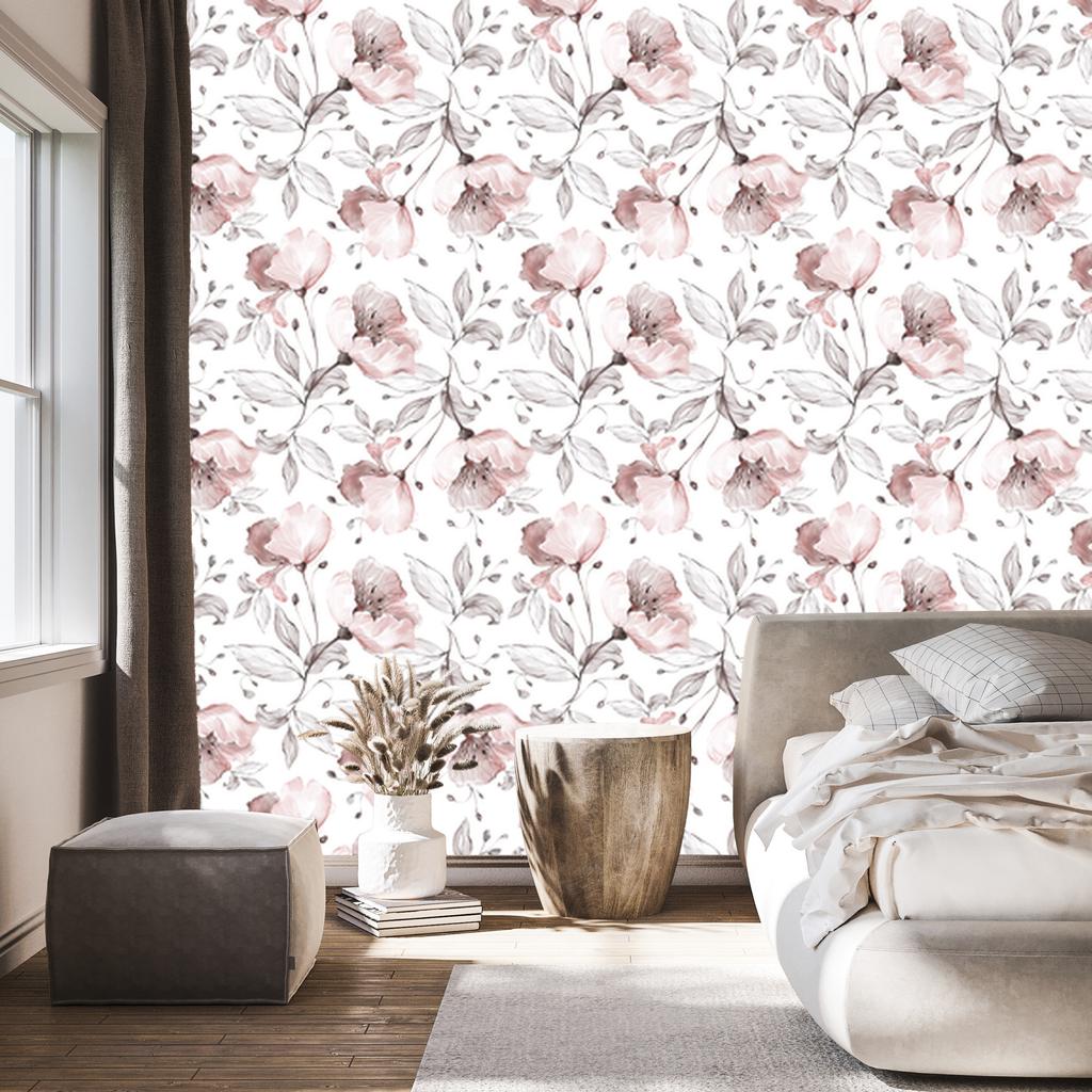 Wallpaper Roses in colors for living room and bedroom 50x1000