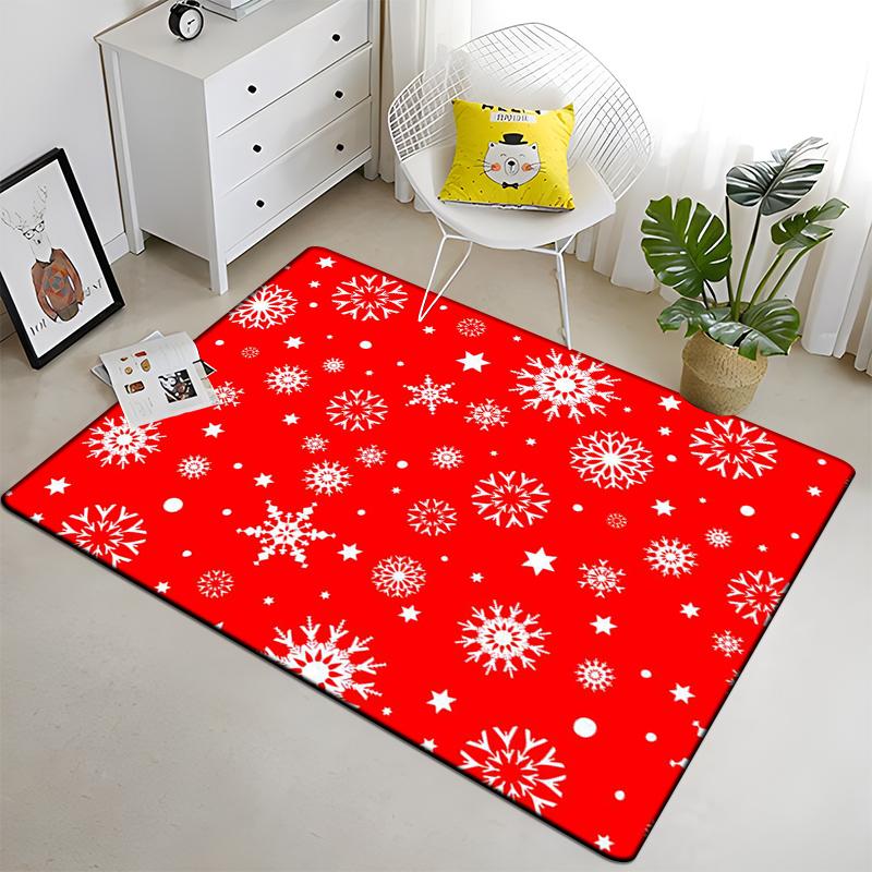 Snowflake Christmas Gift Afire In Winter Printed Carpet for Living Room Large Area Rug Soft Mat E-sports Chair Carpets Alfombra