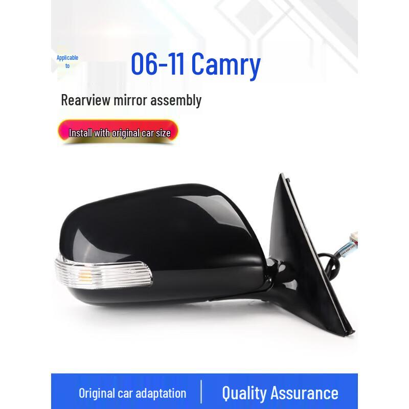 Fits Toyota Camry 06-11 Rearview Mirror Assembly - Classic Model, Left/Right Side Reflective Mirror 9 Wire Black - Left - Driver