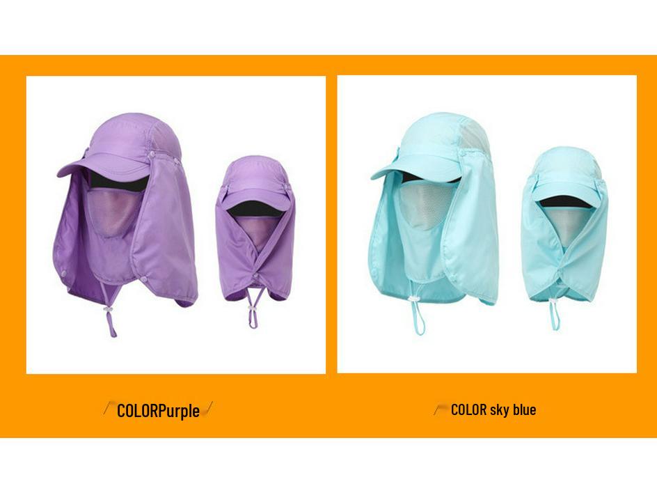 Men's Summer Sun Hat with UV Protection & Face Cover for Outdoor Activities