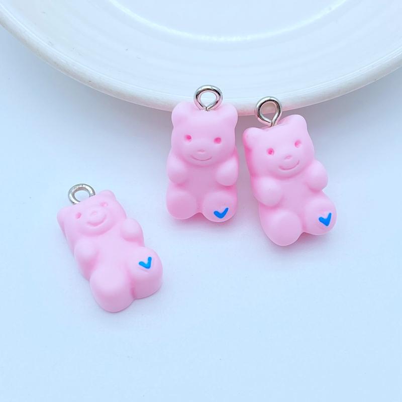20Pcs New Cute Resin Cartoon Little Bear Series Flat Back Manicure Parts Embellishments For Hair Bows Accessories