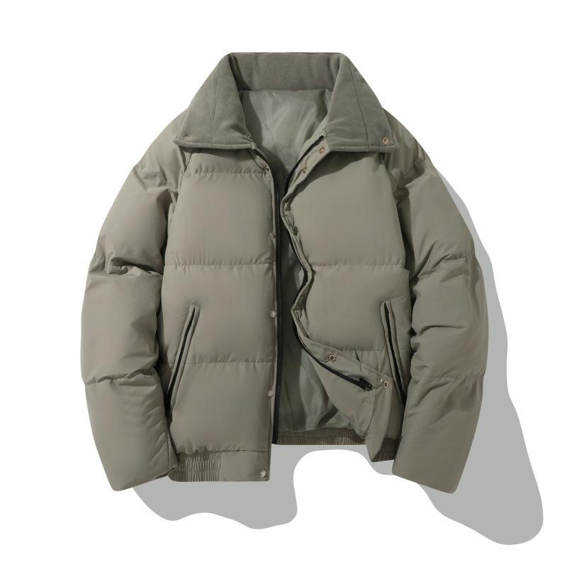 

Men s Trendy 2026 Winter Hooded Down Jacket - Short, Solid Color, Thickened, Unisex Puffer Coat for Warmth M