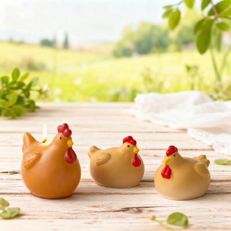 Chicken Shape Silicone Mold Perfect for Candle Making Heat Resistant Texture Home Decoration Creative Project Gift Set