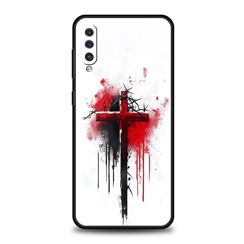 Bible Jesus Christ Cross Phone Case For Samsung A56 A36 A26 A24 A12 A14 A16 A50 A70 A20E A22 A40 A34 A54 A42 A52 A04s A06 Cover