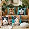 Cartoon Iced Coffee Cat Cushion Cover Plush Fabric Soft Double Sided Print Sofa Cushion Cover Throw Pillow Covers