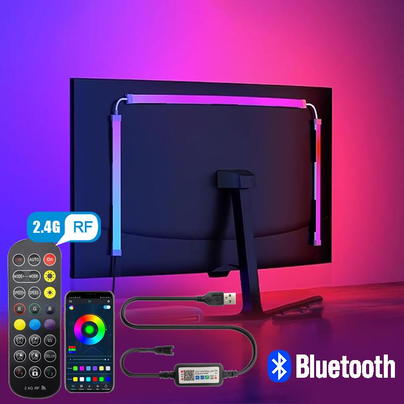 Computerbildschirm-Lichtleiste Monitor RGBIC Bluetooth LED-Lichter Umgebungsbeleuchtung Musik-Sync APP-Steuerung PC-Hintergrundbeleuchtung Spielzimmer