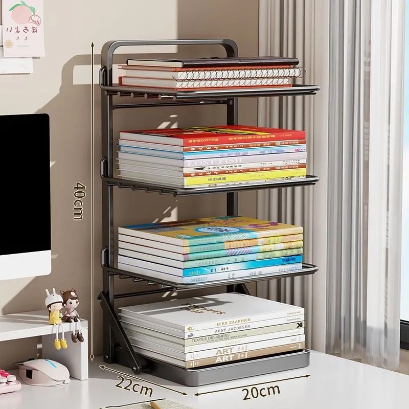 Small Size Desktop Bookshelf, Stable Dual Purpose Book Storage Rack, Simple Tabletop Organizer for Student Study Desk