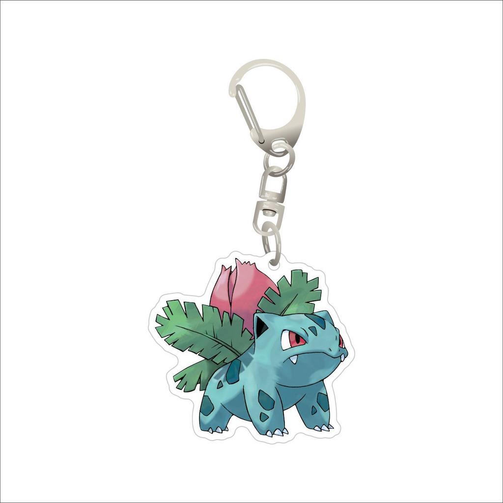 Kawaii  Acrylic Keychains Pikachu Rowlet Mewtwo Gengar Eevee Squirtle Lucario Gyarados Psyduck Keyrings Pendants Figure
