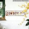 2D Flat 1pc, 15.7×3.94inch A Vintage-Style Metal Sign Featuring A 2D Flat Cowboy Design, Aluminum Decorative Sign, This Easy-To-Hang Tin Plaque