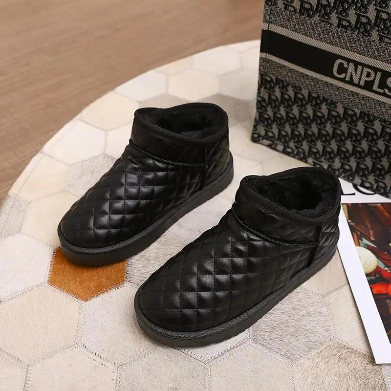 Women Snow Boots Winter Warm Plush Boots Women Waterproof Slip-on Women Shoes Flat Casual Winter Shoes Ankle Boots For Women