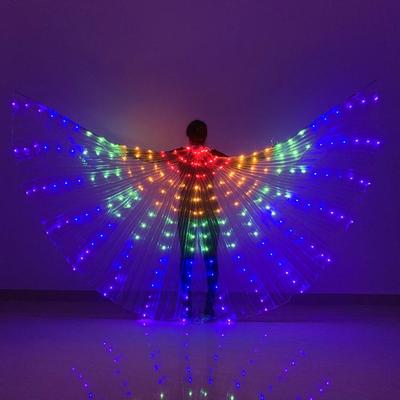 LED Luminous Rainbow Belly Dance Butterfly Wings Cloak