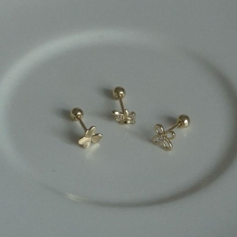 youngglow 14k three leaf clover piercing