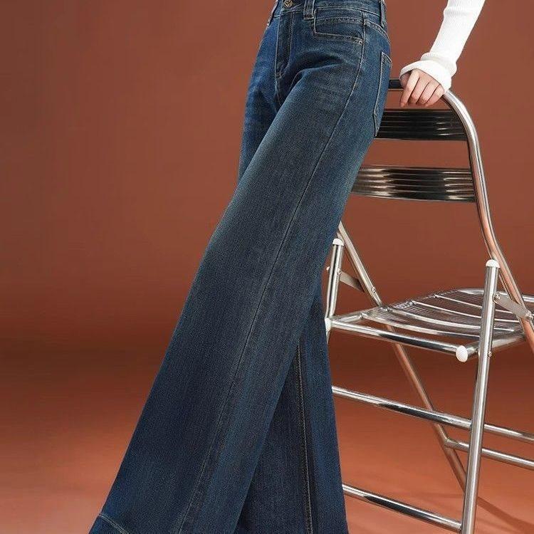 Womens High Waist Wide Leg Jeans With Modal Fabric For Casual And Office Wear