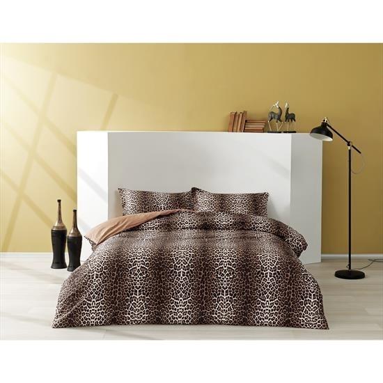 

Tac Double Cotton Satin Duvet Cover Set-Leopard Brown