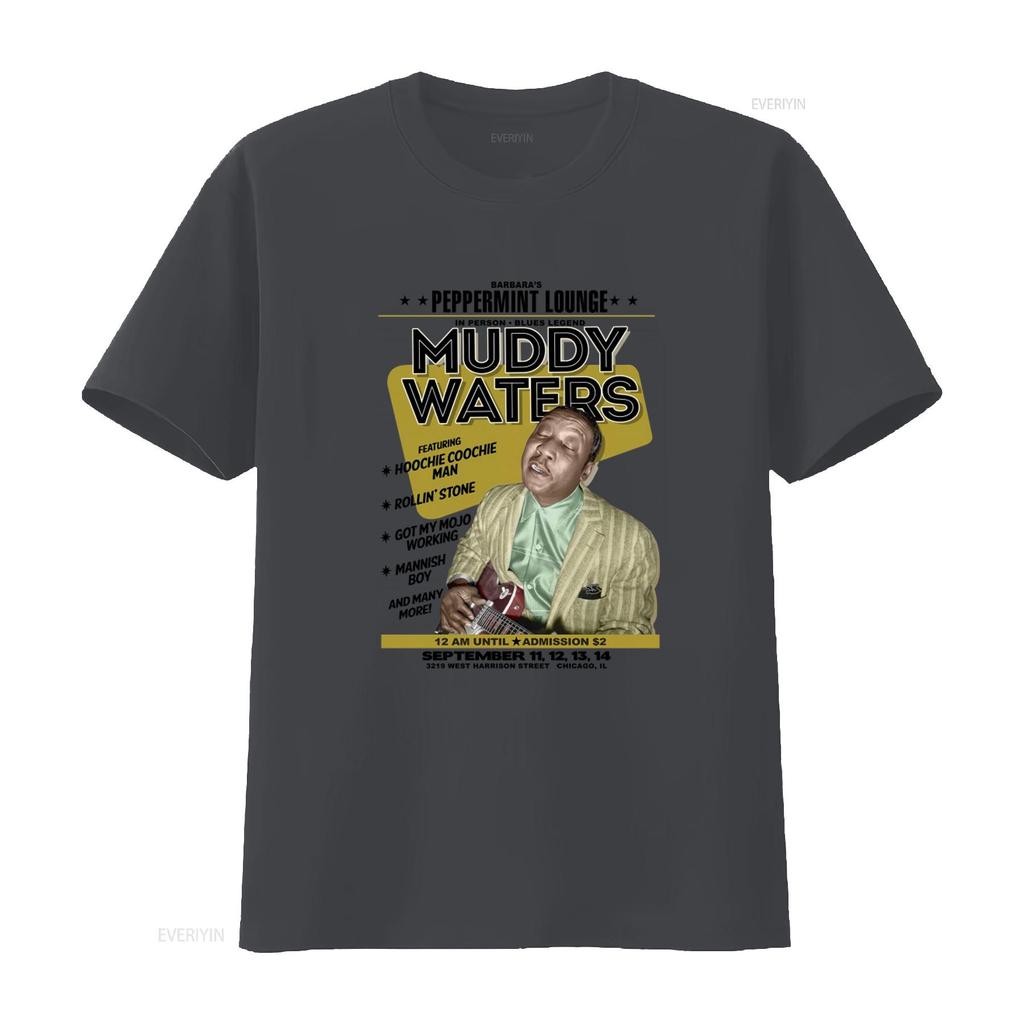 Muddy Waters T Shirt Peppermint Lounge Show Poster Blues Legend Design Official Mens vintage Washed Slightly graphic streetwear