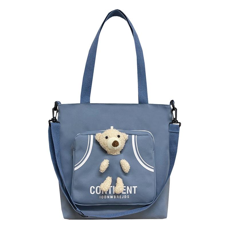 Canvas Women'S Bag Large-Capacity Shoulder Tote Bag Fresh And Cute Student Class Tutoring Bag